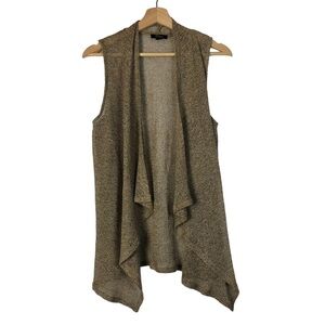 Cupio Light Brown Drape Front Knit Sleeveless Sweater S
